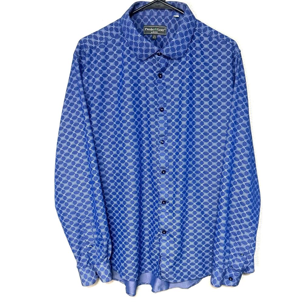 Paisley & Gray Blue Geometric Button-Down Shirt